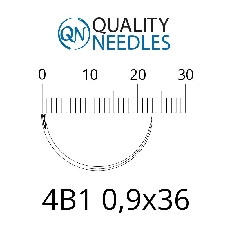 Голки хірургічні ріжучі, 4/8 (1/2), пружинне вушко, розмір 0,9х36 мм, 10 шт.